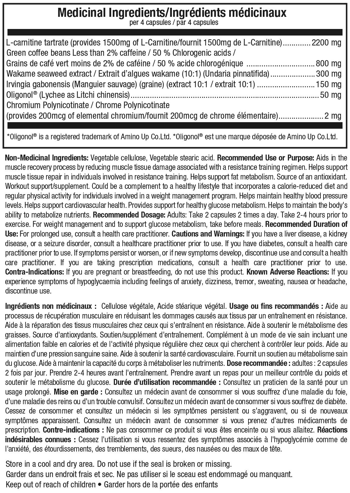 valeurs nutritionnelles