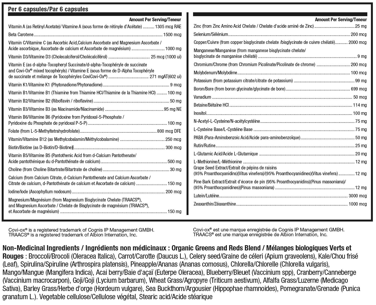 valeurs nutritionnelles