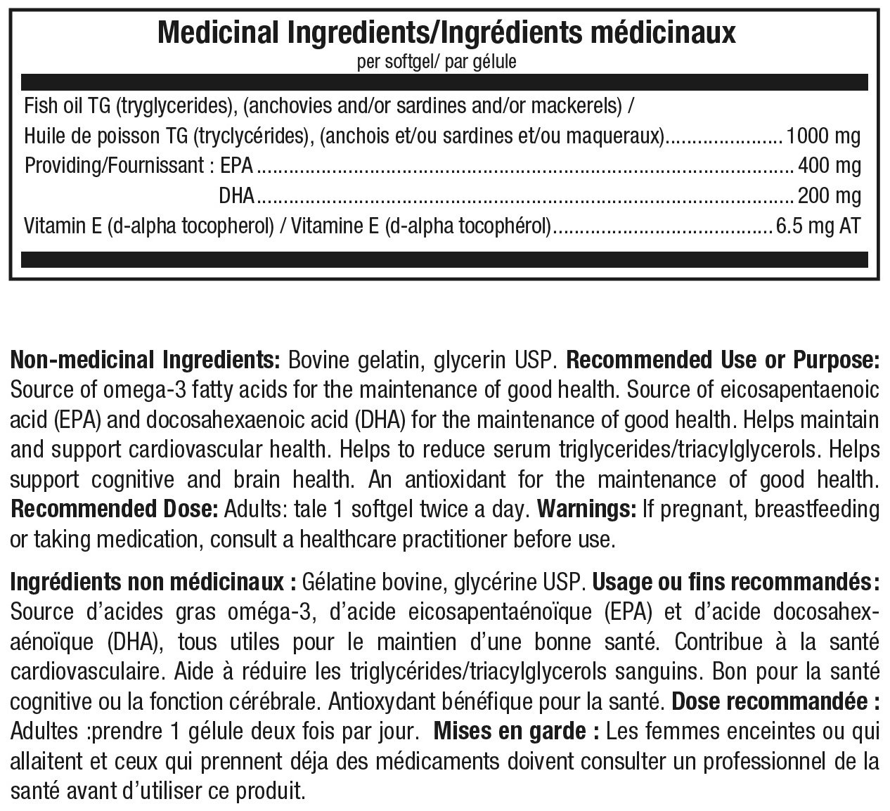 valeurs nutritionnelles